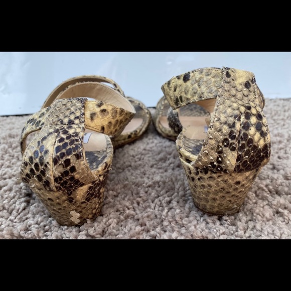 Jimmy Choo snakeskin print Connor wedge strappy sandals - Picture 4 of 9